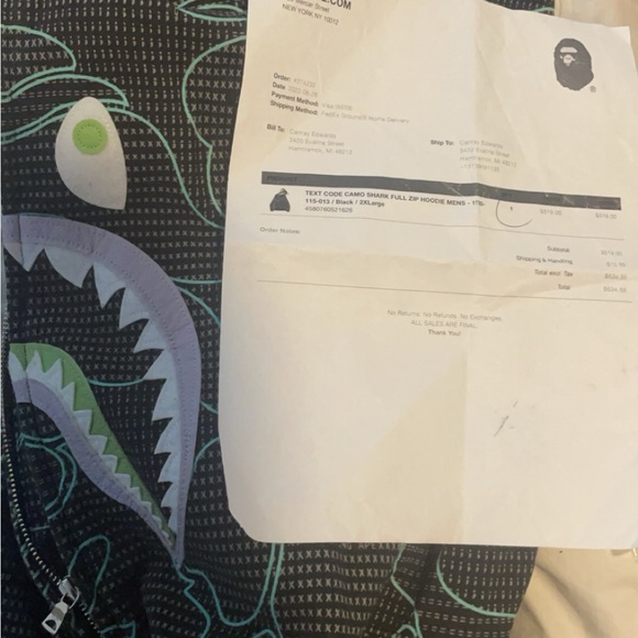 Text code camo bape hoodie. - Picture 3 of 4